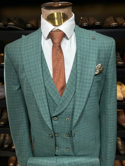 Костюм MAZALTOVMAN 3-ка Зеленый в клетку премиум