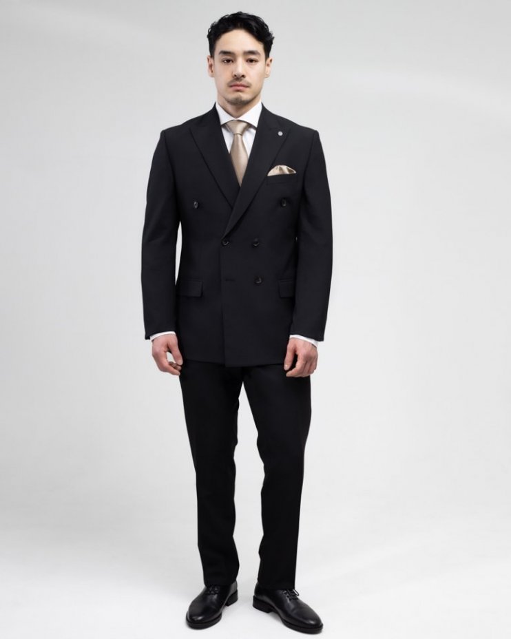 Двубортный костюм-тройка MAZALTOVMAN чёрный