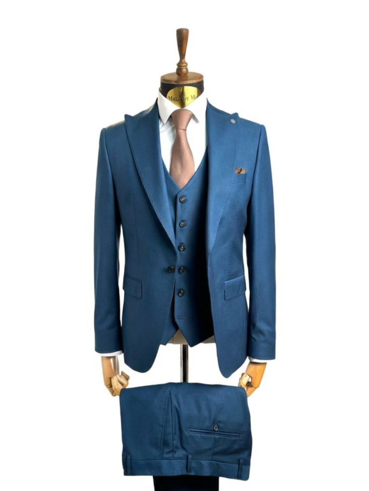 Костюм КСТ 3-ка Синий фактурный