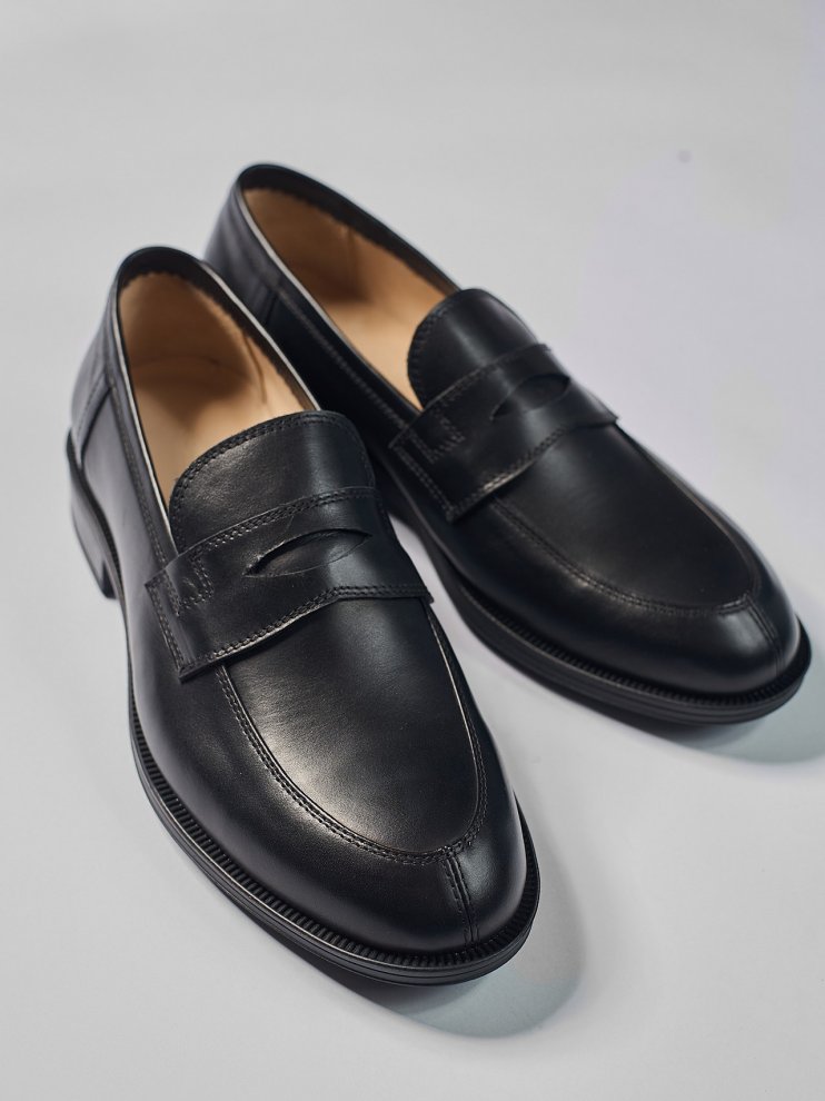 Лоферы MAZALTOVMAN Черные кожаные