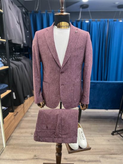 Костюм MAZALTOVMAN 2-ка премиум Лен Бордовый молодежный