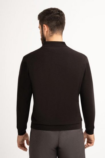 Поло ХЛФ Черное с пуговицами