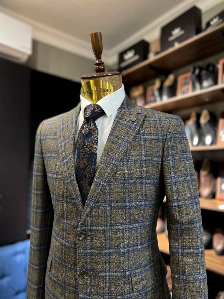 Костюм МИР 3-ка Коричневый в клетку