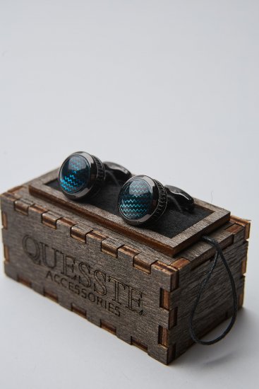 Запонки Синего цвета круглые